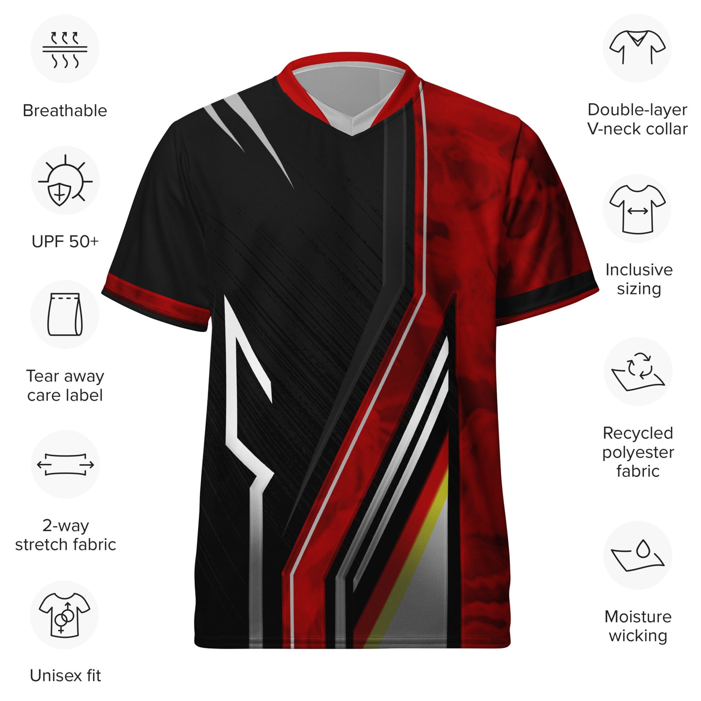 Black - Red - Unisex-Trikot